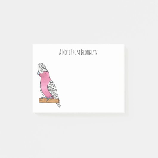 Galah Vogel Cartoon Illustration Post-it Klebezettel (Vorderseite)