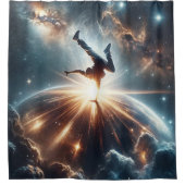 Galaktische Breakdance Explosion im tiefen Raum Duschvorhang (Vorderseite)