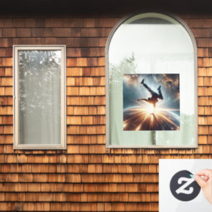 Galaktische Breakdance Explosion im tiefen Raum Fensteraufkleber