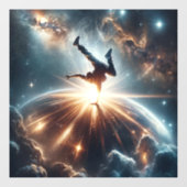 Galaktische Breakdance Explosion im tiefen Raum Fensteraufkleber (Blatt)