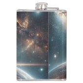 Galaktische Breakdance Explosion im tiefen Raum Flachmann (Rückseite)