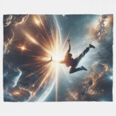 Galaktische Breakdance Explosion im tiefen Raum Fleecedecke (Vorderseite (Horizontal))