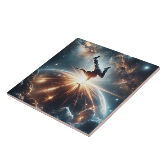 Galaktische Breakdance Explosion im tiefen Raum Fliese (Seite)