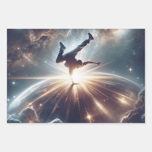 Galaktische Breakdance Explosion im tiefen Raum Geschenkpapier Set (Vorderseite 3)