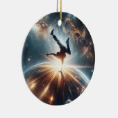 Galaktische Breakdance Explosion im tiefen Raum Keramik Ornament (Rechts)