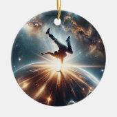 Galaktische Breakdance Explosion im tiefen Raum Keramik Ornament (Vorne)