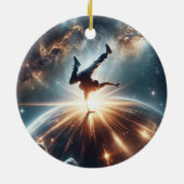 Galaktische Breakdance Explosion im tiefen Raum Keramik Ornament (Hinten)