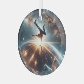 Galaktische Breakdance Explosion im tiefen Raum Ornament Aus Glas (Vorderseite links)