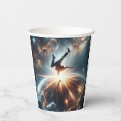 Galaktische Breakdance Explosion im tiefen Raum Pappbecher (Rückseite)