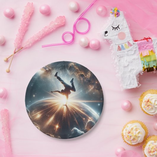 Galaktische Breakdance Explosion im tiefen Raum Pappteller (Party)