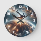 Galaktische Breakdance Explosion im tiefen Raum Runde Wanduhr (Vorderseite)