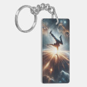 Galaktische Breakdance Explosion im tiefen Raum Schlüsselanhänger (Vorderseite links)