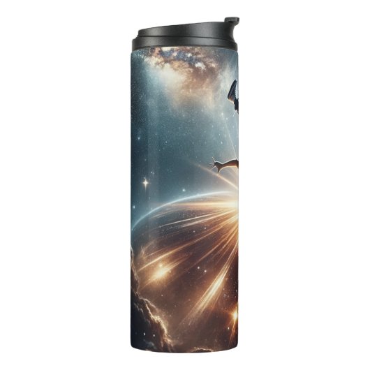 Galaktische Breakdance Explosion im tiefen Raum Thermosbecher (Nach links gedreht)