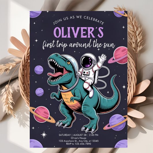 Galaktische Dino-Explosion-Feier Einladung