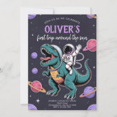 Galaktische Dino-Explosion-Feier Einladung (Vorderseite)