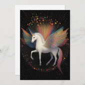 Galaktische Einhorn-Regenbogenfarben Sterne Tiefga Einladung (Vorne/Hinten)