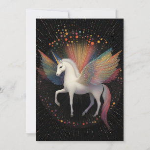 Galaktische Einhorn-Regenbogenfarben Sterne Tiefga Einladung