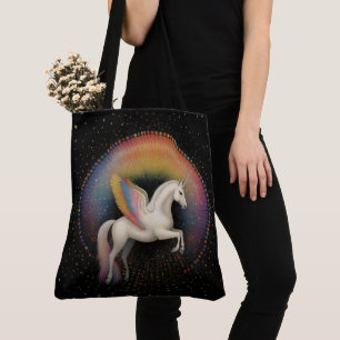 Galaktische Einhorn-Regenbogenfarben Sterne Tiefga Tasche