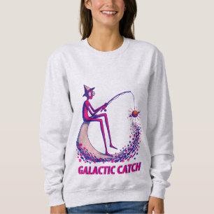 Galaktische Fang-Illustration – Mondangeln & Glowi Sweatshirt