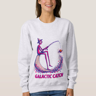 Galaktische Fang-Illustration – Mondangeln & Glowi Sweatshirt