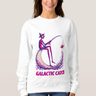 Galaktische Fang-Illustration – Mondangeln & Glowi Sweatshirt