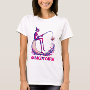 Galaktische Fang-Illustration – Mondangeln & Glowi T-Shirt