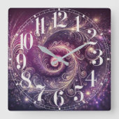 Galaktische Federn Wall Uhr (Vorderseite)