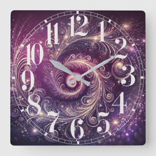 Galaktische Federn Wall Uhr (Vorderseite)