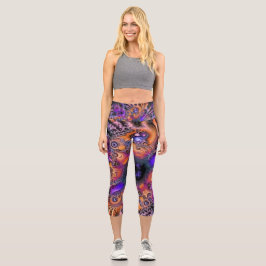 Galaktische Fraktal Capri Leggings