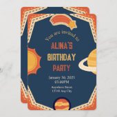 Galaktische Geburtstagseinladung Einladung (Vorne/Hinten)