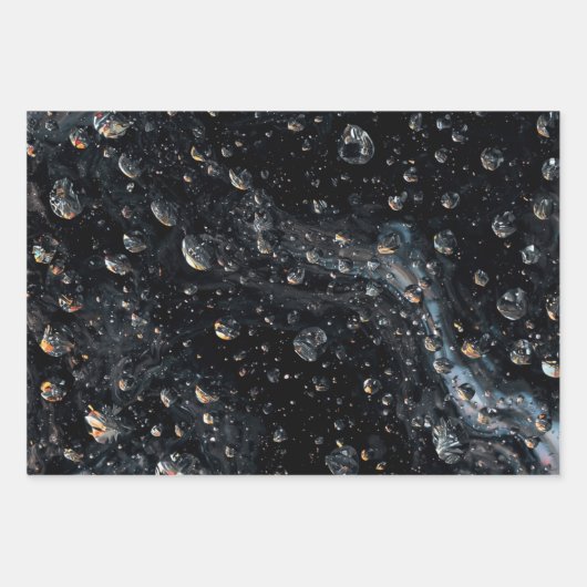 Galaktische Gemsteintropfen auf einer kosmischen L Geschenkpapier Set (Vorderseite)