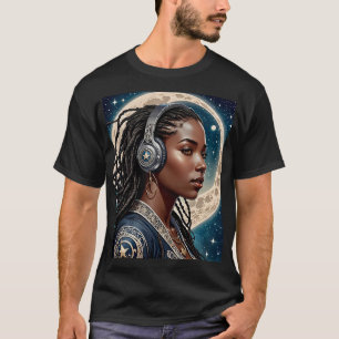 Galaktische Göttin Kopfhörer Art T-Shirt