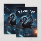 Galaktische Grace: Der Schwarze Schwan. Dankeskarte (Vorne/Hinten)