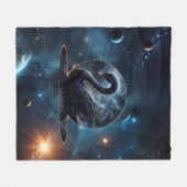 Galaktische Grace: Der Schwarze Schwan. Fleecedecke (Vorderseite (Horizontal))