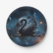 Galaktische Grace: Der Schwarze Schwan. Pappteller (Vorderseite)