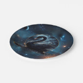 Galaktische Grace: Der Schwarze Schwan. Pappteller (Schrägansicht)