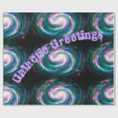 Galaktische Grüße im Weltraum Geschenkpapier (Flach)