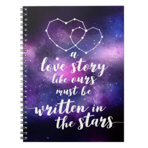 Galaktische Hochzeitskonstellation, geschrieben in Notizblock