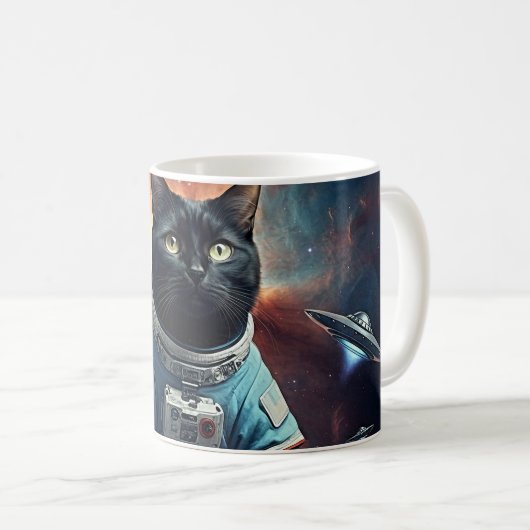 Galaktische Katzenastronautin Kaffeetasse (VorderseiteRechts)