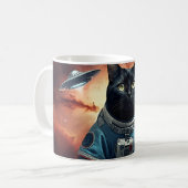 Galaktische Katzenastronautin Kaffeetasse (Vorderseite Links)