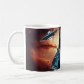 Galaktische Katzenastronautin Kaffeetasse (Links)