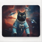 Galaktische Katzenastronautin Mousepad (Vorne)