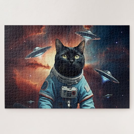 Galaktische Katzenastronautin Puzzle (Horizontal)
