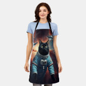 Galaktische Katzenastronautin Schürze (Getragen)