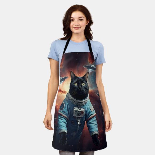 Galaktische Katzenastronautin Schürze (Getragen)