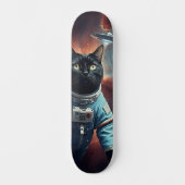 Galaktische Katzenastronautin Skateboard (Vorderseite)