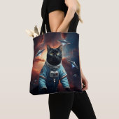 Galaktische Katzenastronautin Tasche (Von Nahem)