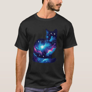 Galaktische Katzensilhouette Galaxie Kätzchen Ster T-Shirt