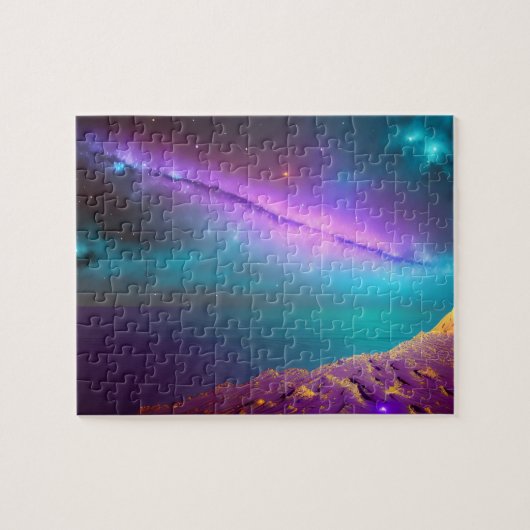 Galaktische Lila Kometaufnahmen im Weltraum Puzzle (Horizontal)