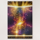 Galaktische Lila rosa blaue leuchtende Sternendime Puzzle (Vertikal)